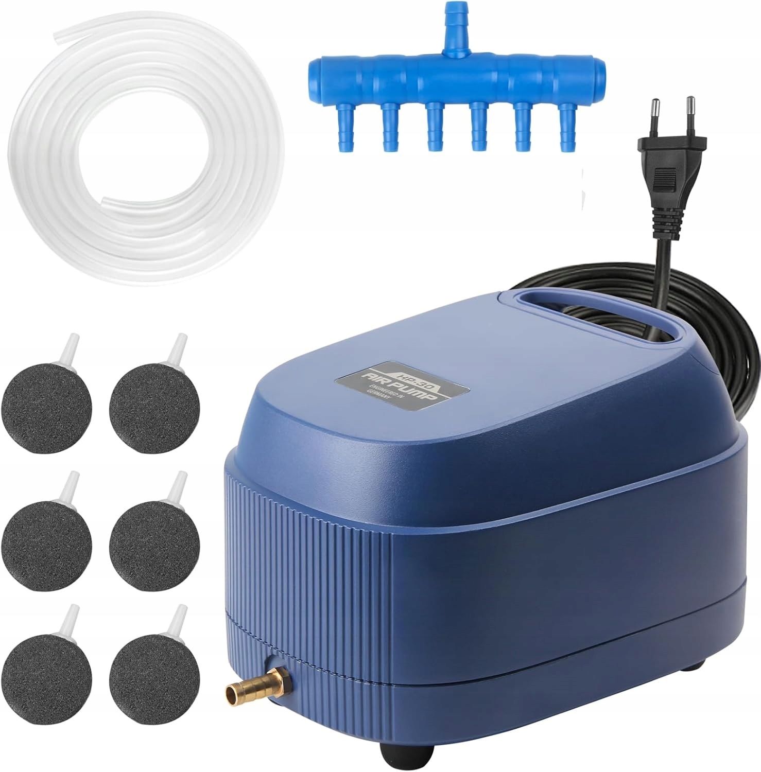 Levně Vzduchová pumpa provzdušňovačka do akvária 20W ultratichá 30 l/min 6 výstupů