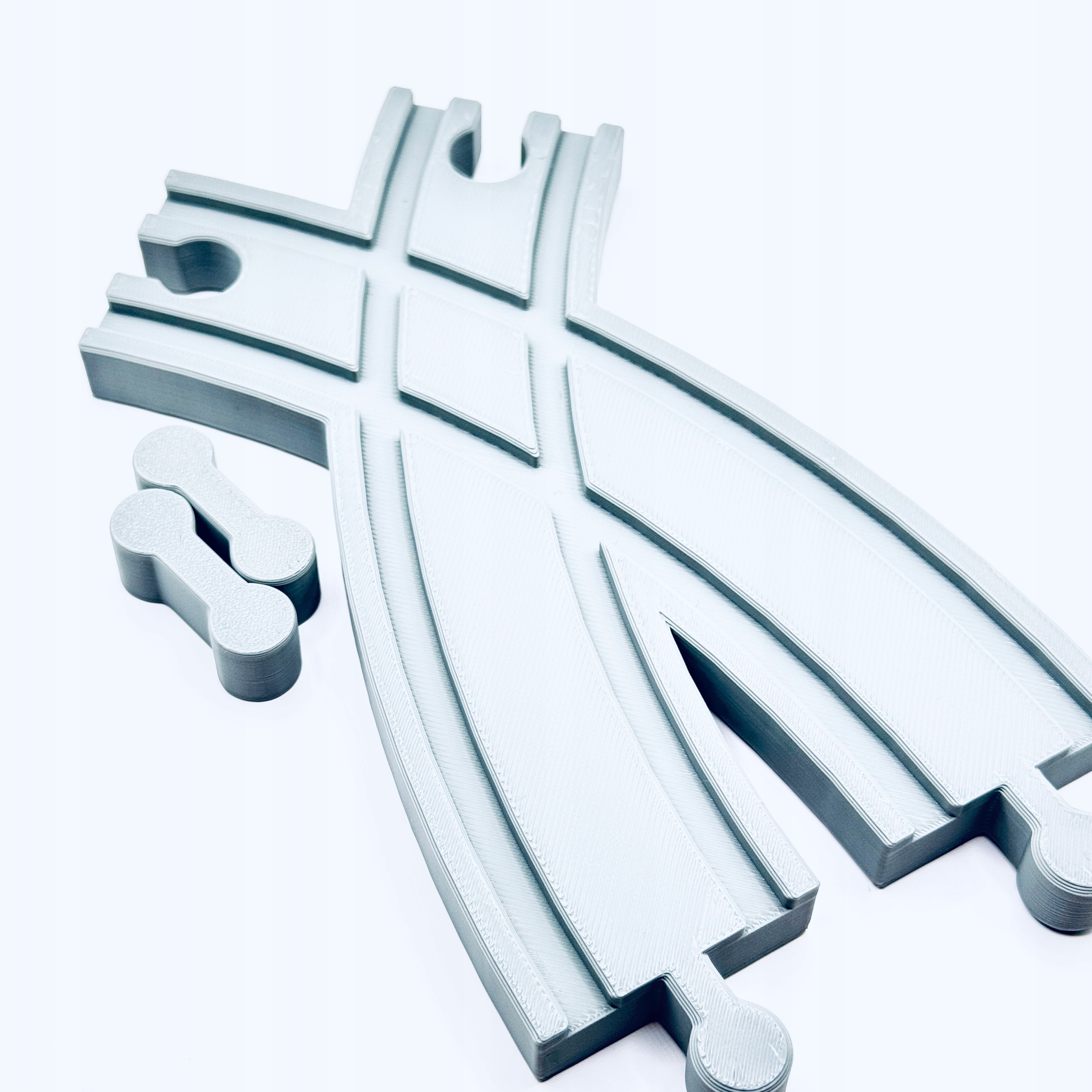 Rozjazd duży + 2 łączniki do torów drewnianych do kolejka drewniana Marka inna