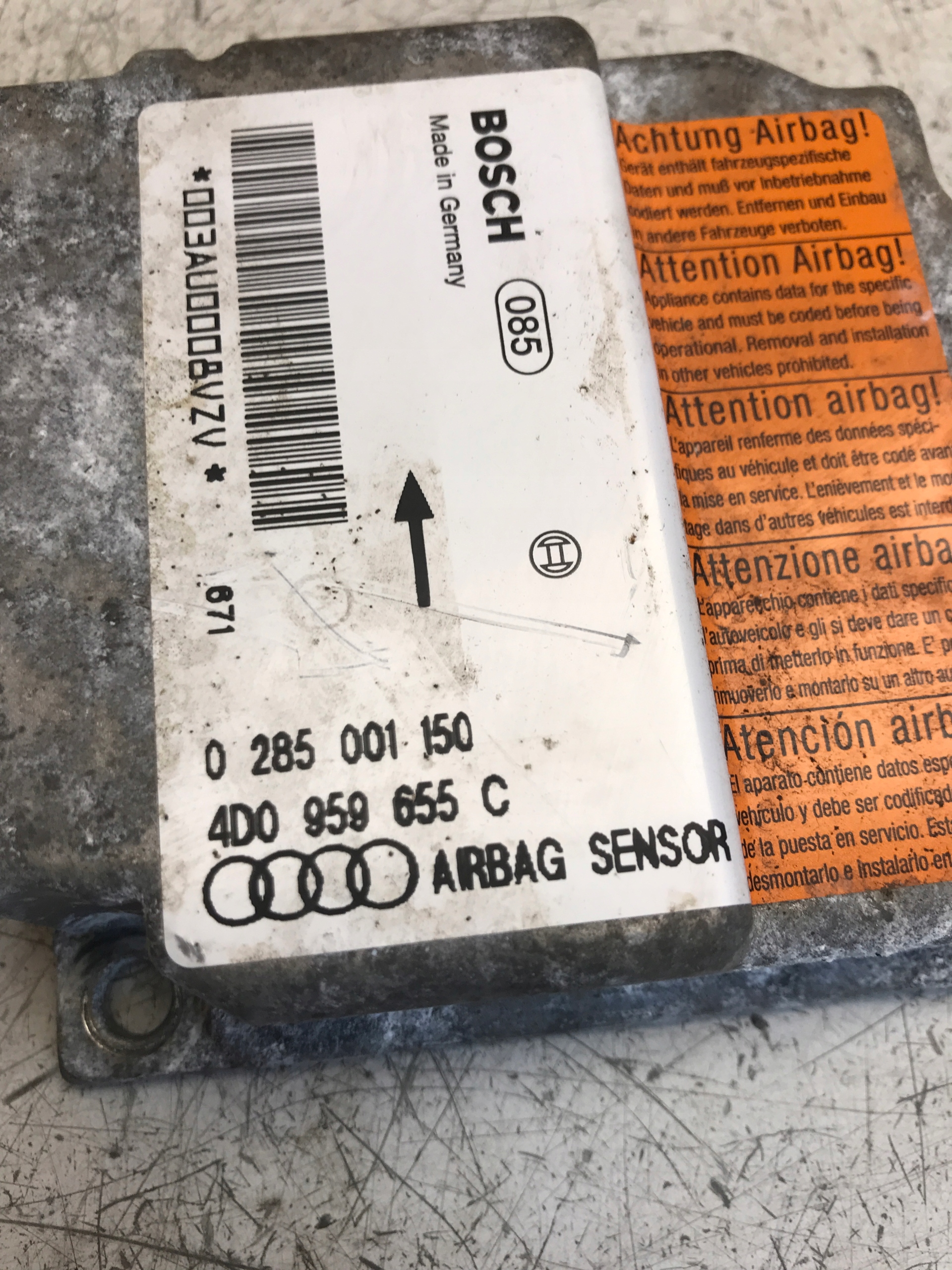 Module SENSOR Airbag Airbag AUDI A8 D2 4D0959655C