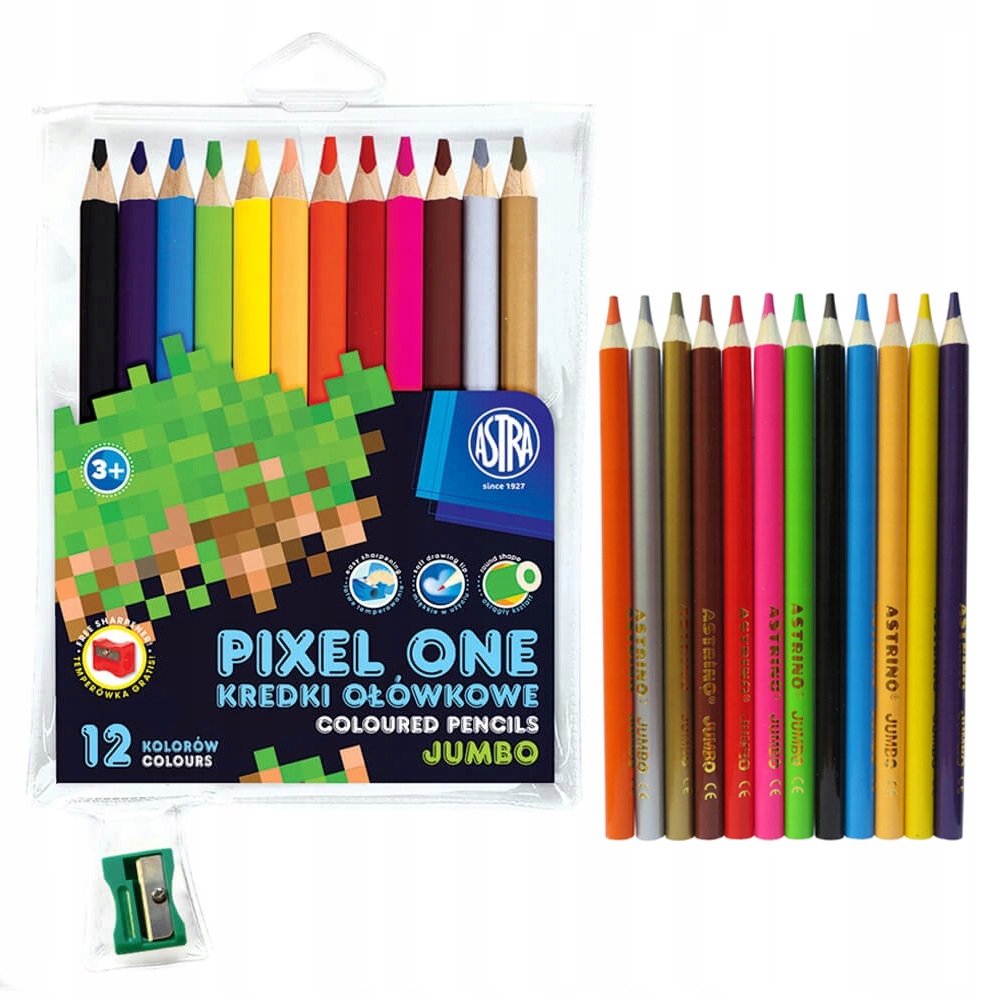 

Kredki ołówkowe jumbo Pixel One Astra temperówka