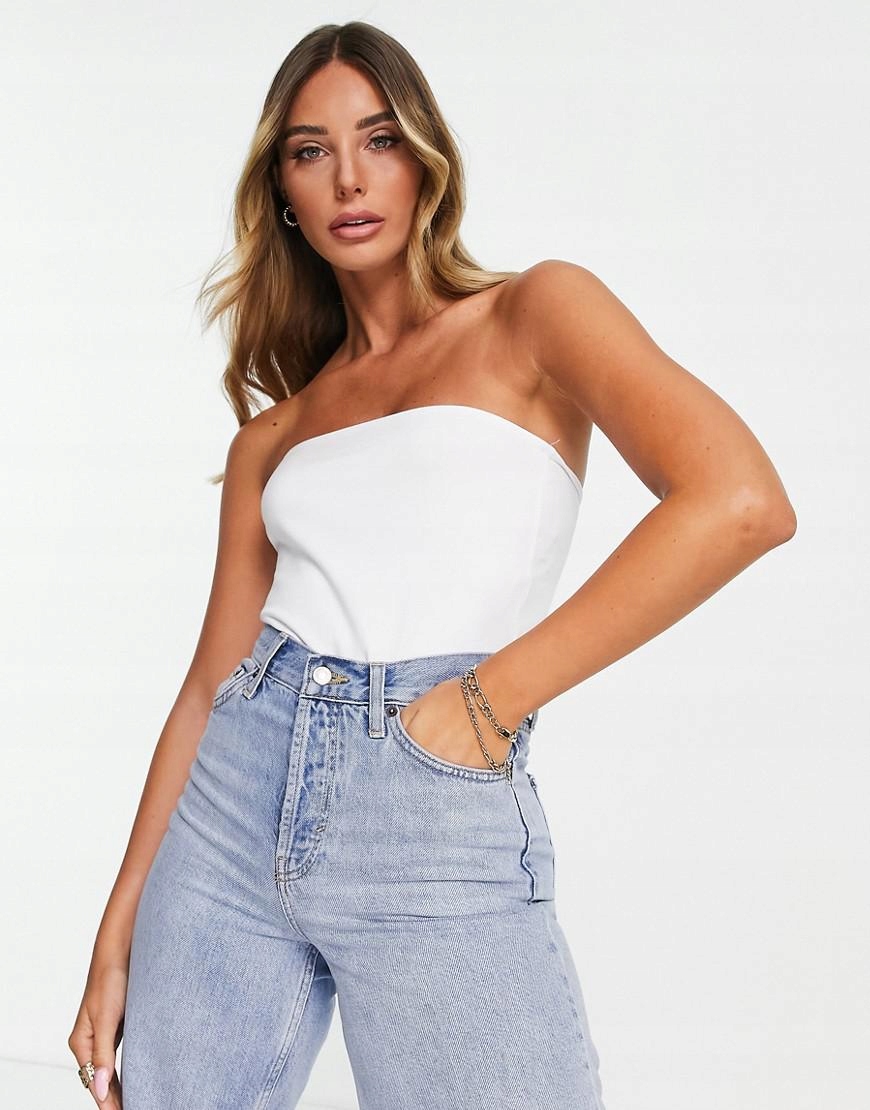 TOPSHOP BIAŁE BODY BEZ RĘKAWÓW BASIC 3MR XXC__XS