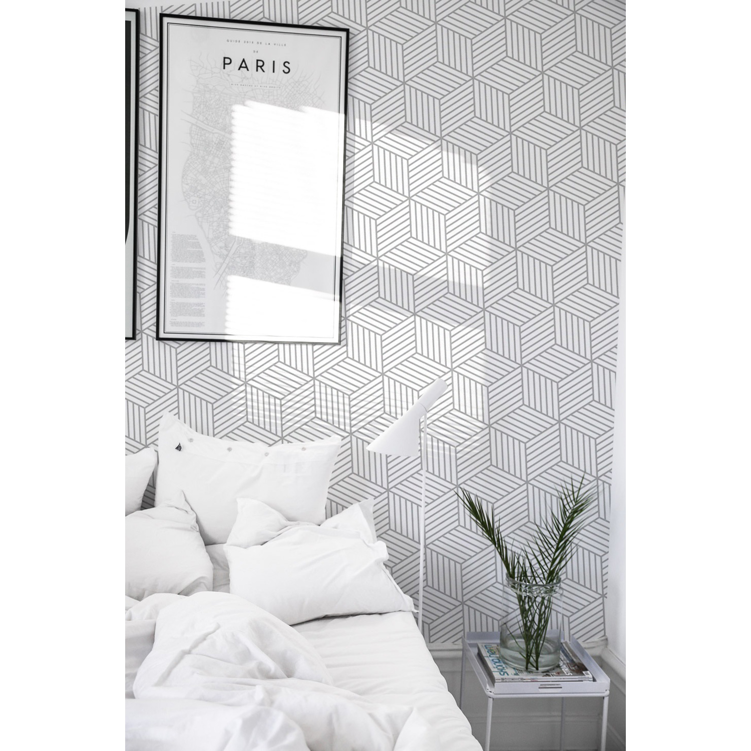 

Tapeta ścienna Szare geometryczne kostki 250x250cm