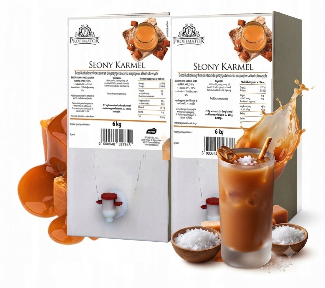 2x Baza do drinków Zaprawka koncentrat Profimator Słony Karmel 6kg
