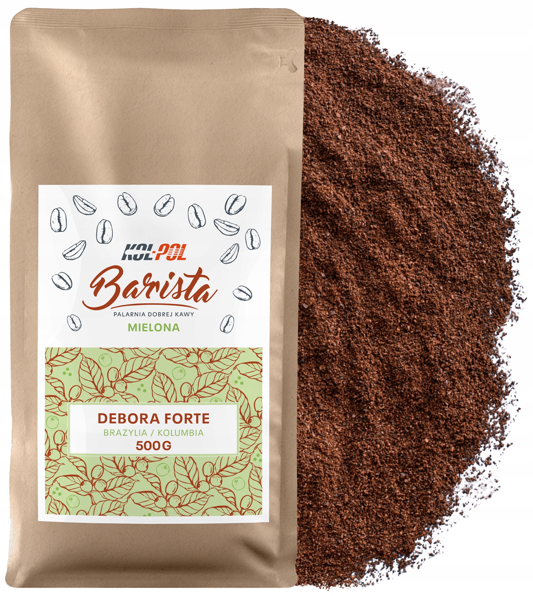 Mletá Káva 500 g Káva 100% Arabica Čerstvě pražená Debora Forte x Kol-Pol