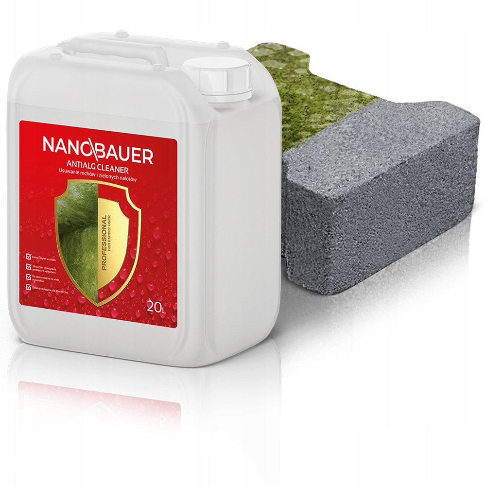 Tekutina pro odstraňování zelených nánosů řas a lišejníků Nanobauer 20 l na 100-300 m²