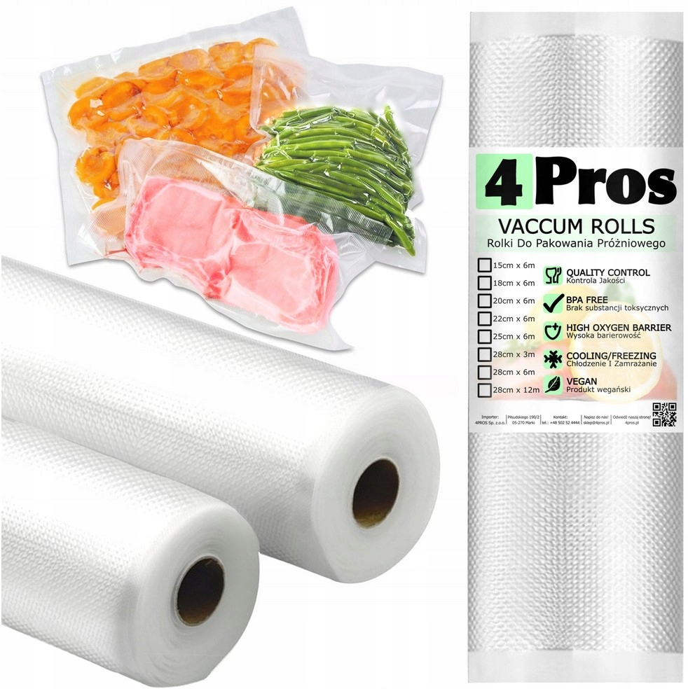 Folia Moletowana Do Zgrzewarki Próżniowej Rękaw 18cm Rolka 6m 18 x 600 cm