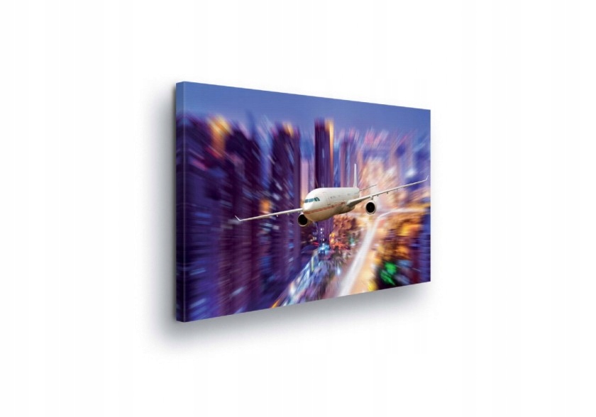 Obraz 100x75 Noční let nad světly metropole – městský minimalismus