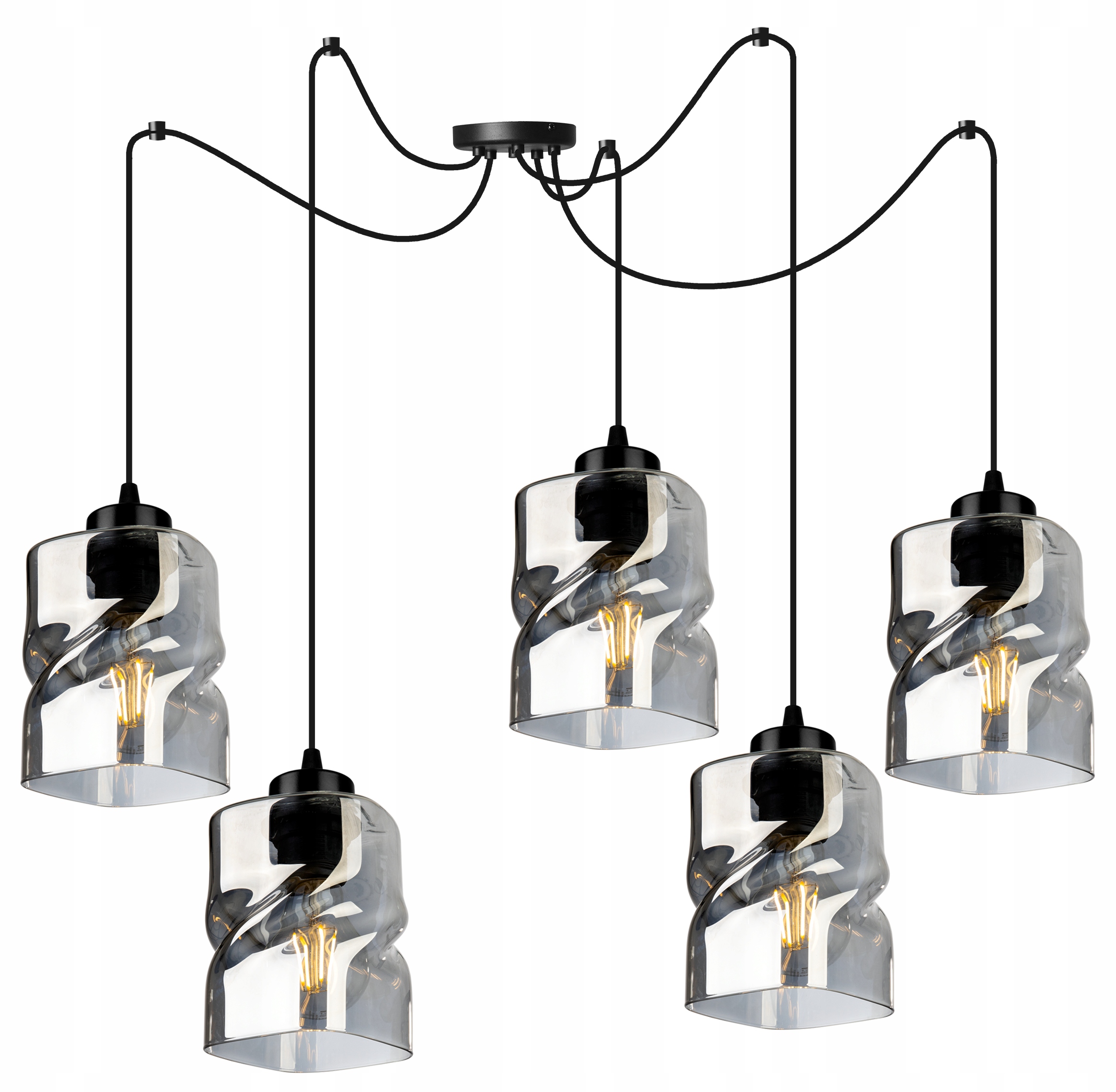 Závěsné Stropní Svítidlo Lustr Pavouk Skleněná Chrom Loft Moderní