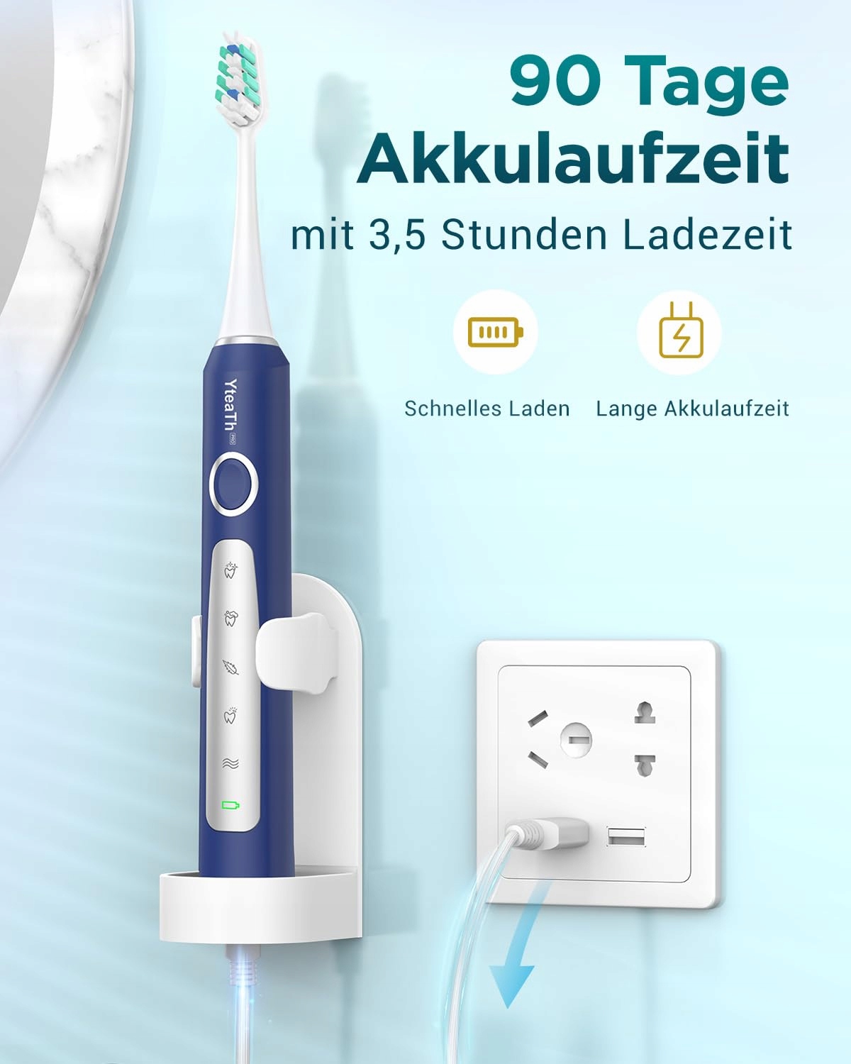 Elektryczna soniczna szczoteczka do zębów dla mężczyzn z 8 Główkami — miniatura 5