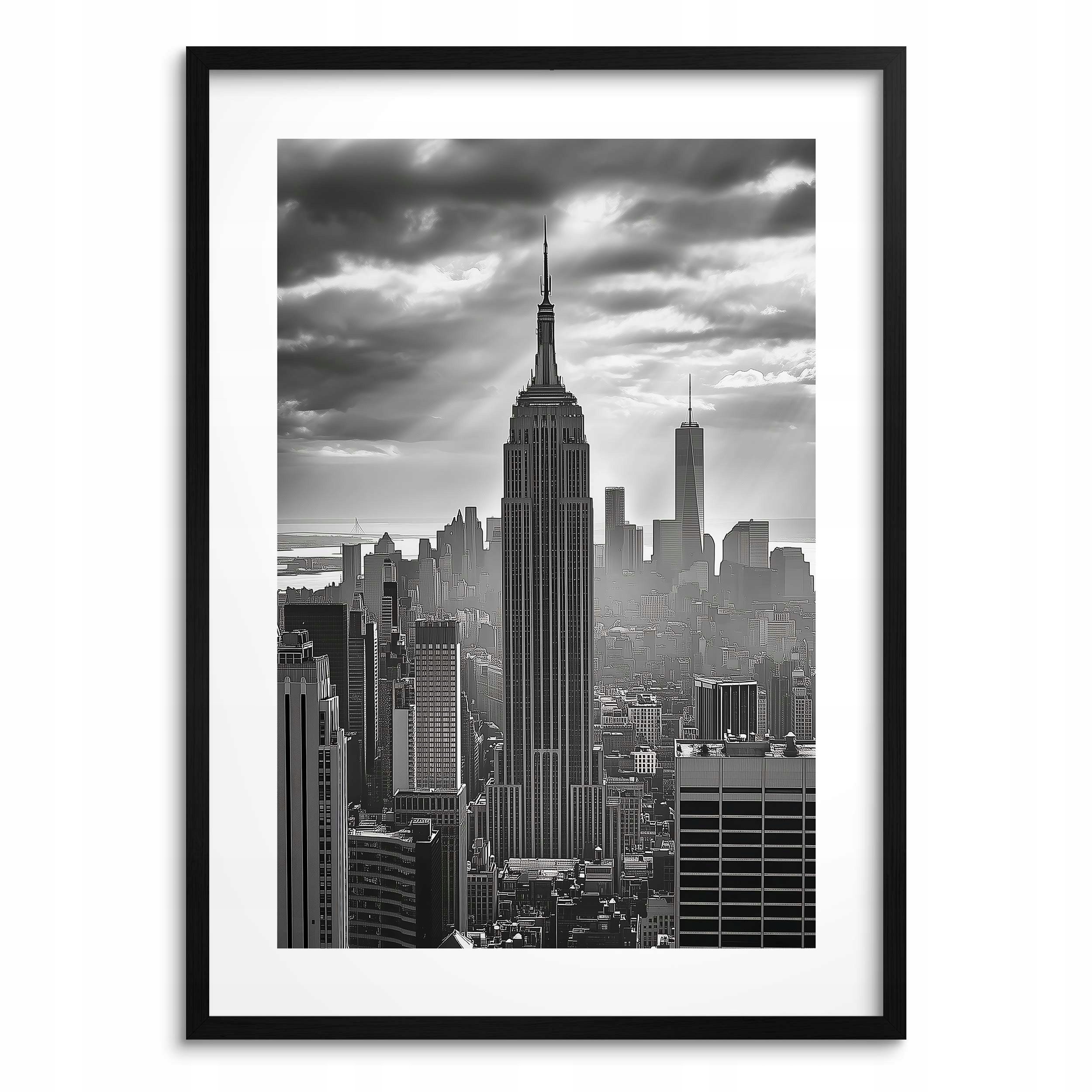 Nowoczesny Plakat Obraz Biało Czarny na ścianę z ramką do salonu biura