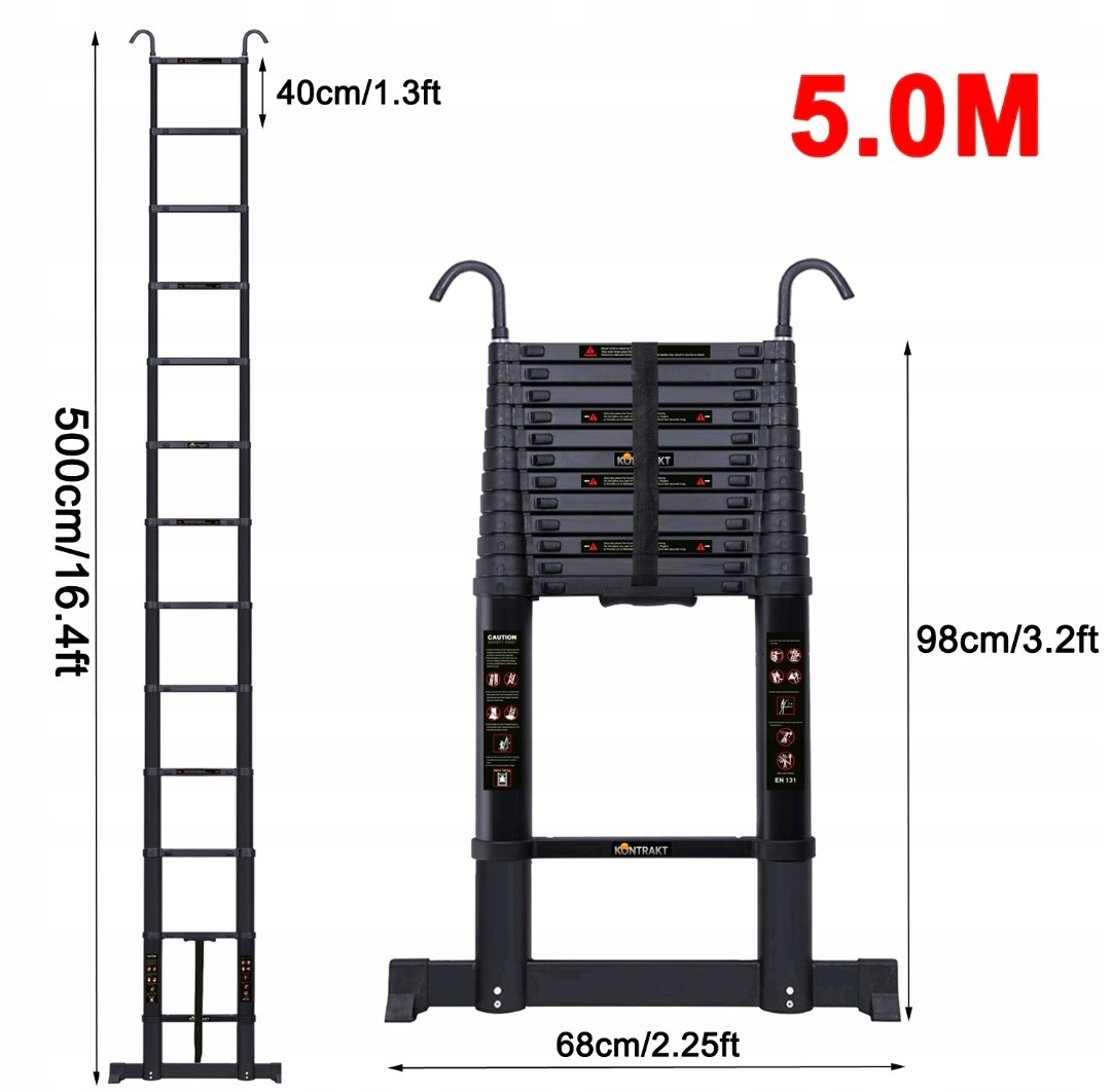 žebřík zesílený 6,5 m pracovní Stabilizátor háky bonus