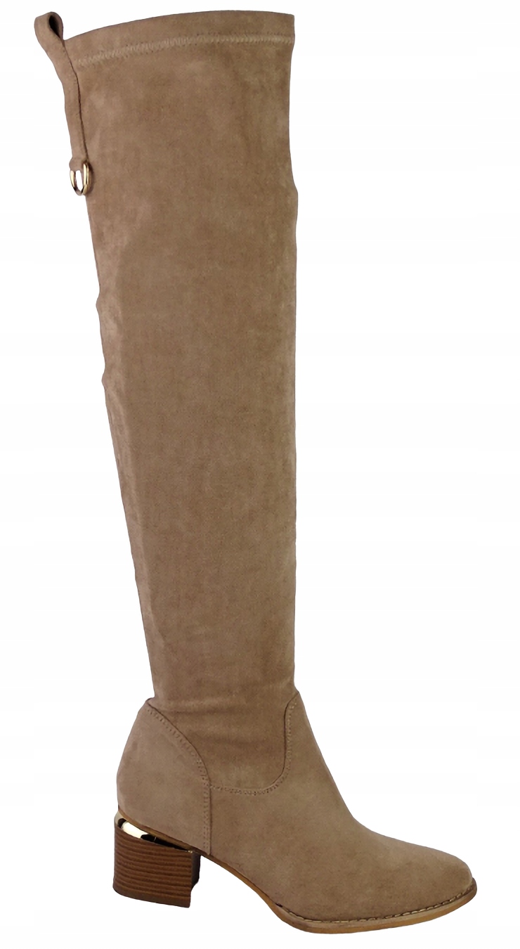 

Kozaki Damskie Wysokie Zamszowe Khaki Obcas r 38