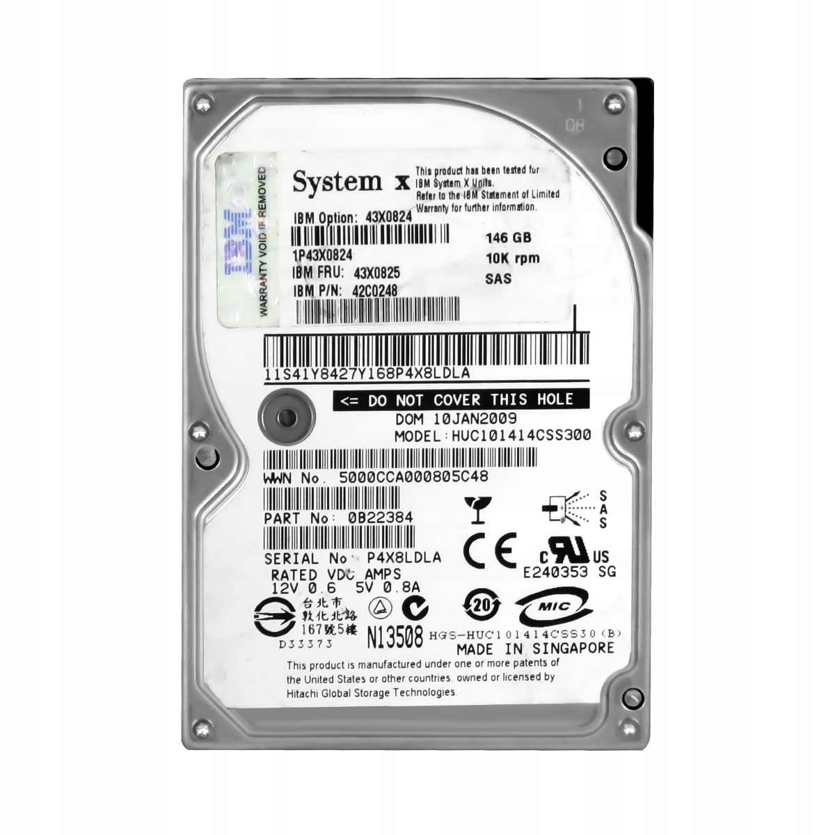 Ibm 43X0825 42C0248 146GB 10K Sas 2,5'' HUC101414CSS300