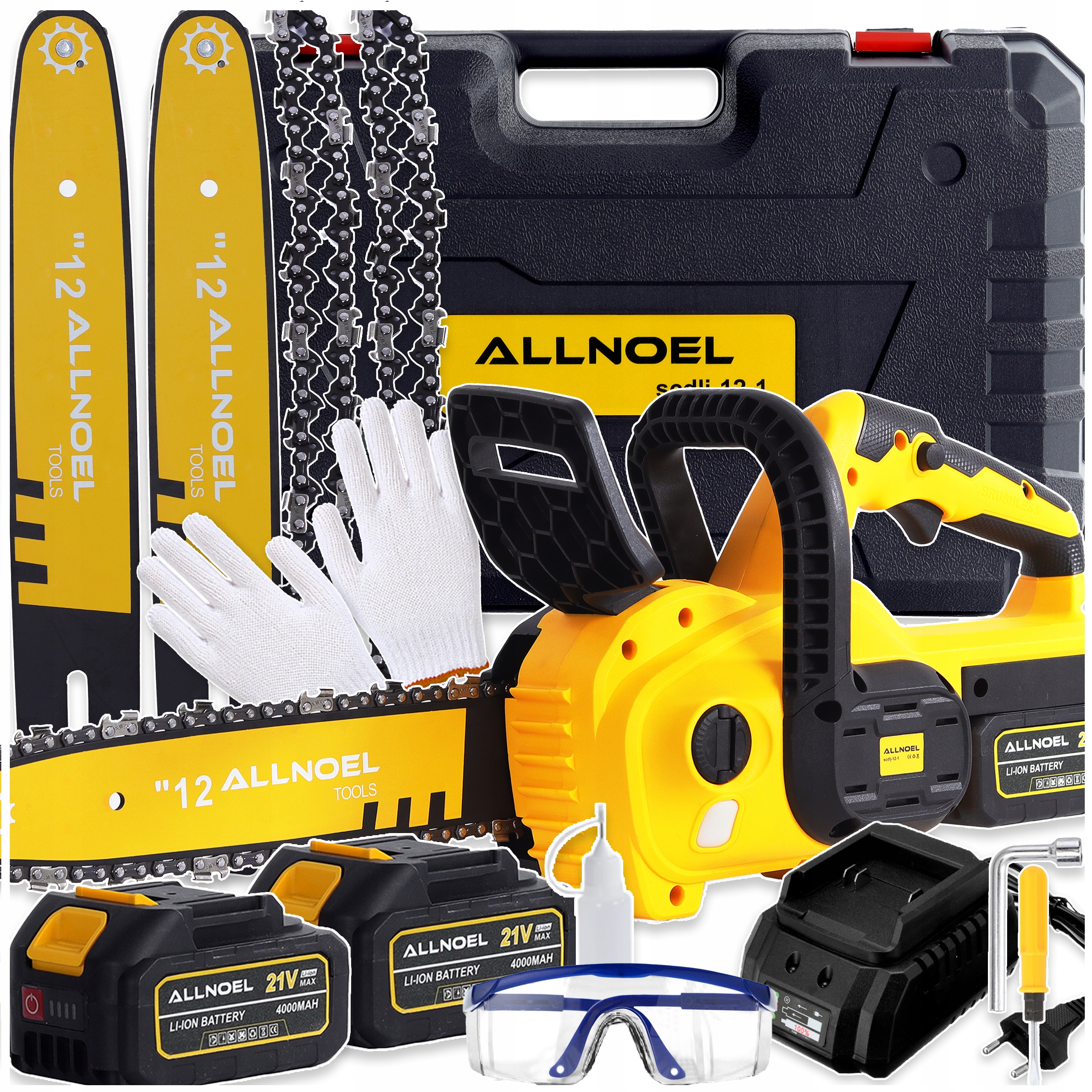 Aku Řetězová Pila 12 Bezuhlíková Ruční Pila 4AH