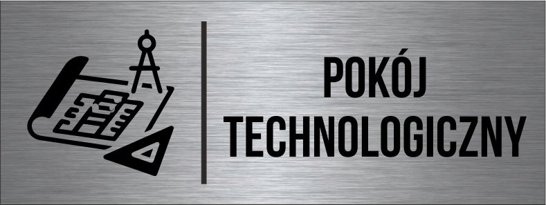 TABLICZKA Pokój Technologiczny Aluminium Piktogram