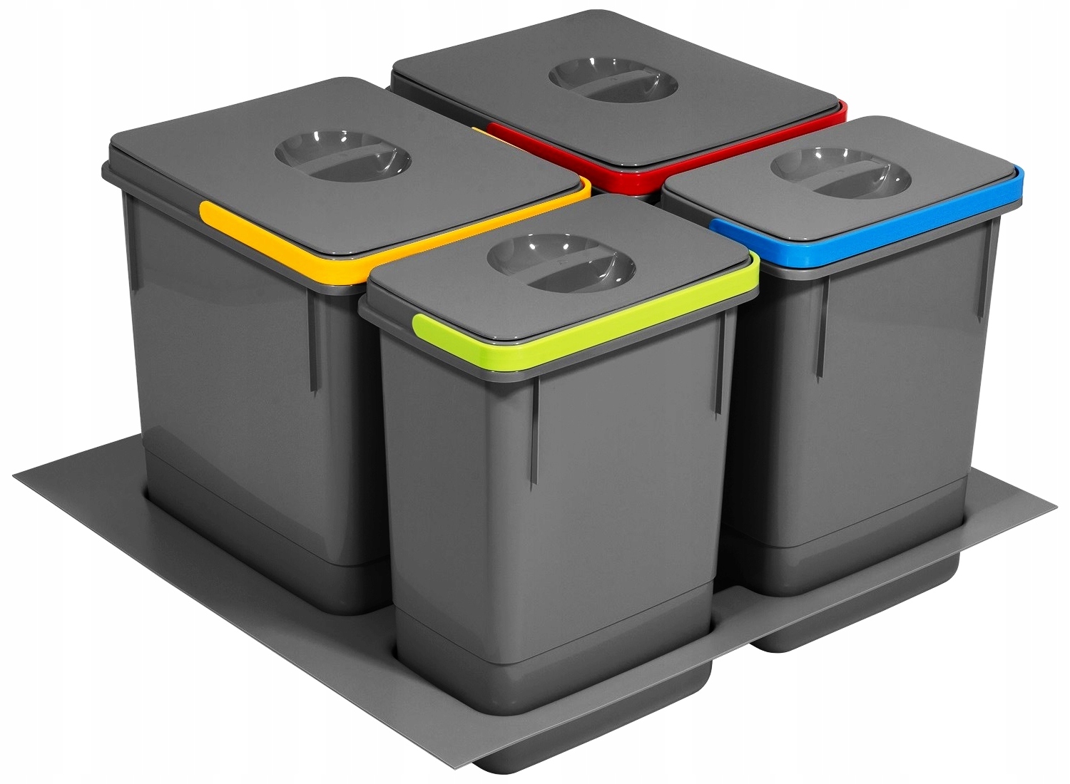 Kosz Segregator Na Śmieci 600MM Rubio 2x15L+2x7L Antracyt Amix Wkład Zestaw