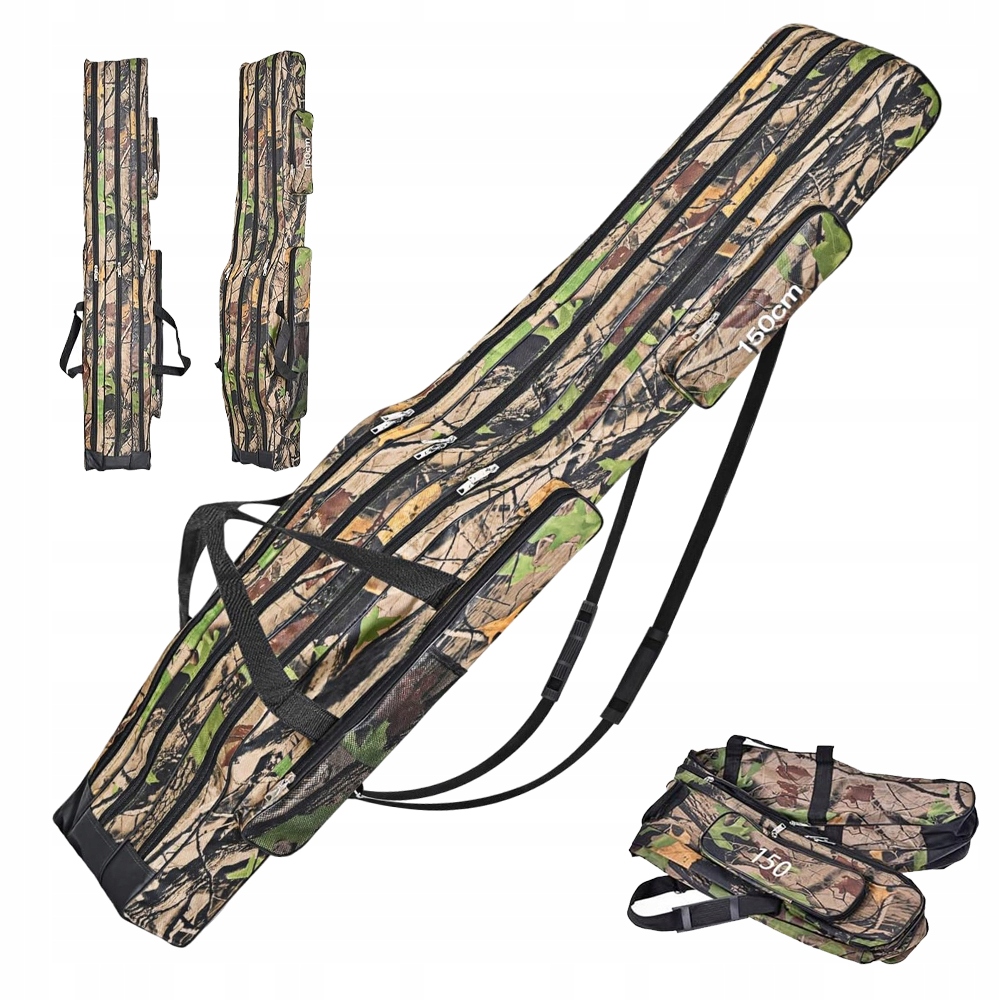 Wielofunkcyjny Przenośna Pokrowiec Wędkarski 3-KOMORY 150 CM Etui Na Wędkę