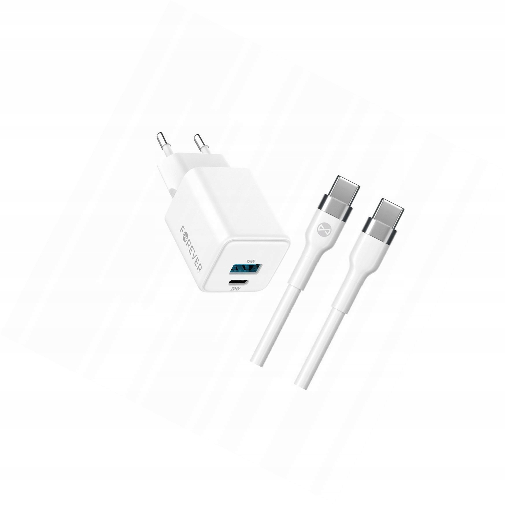 Szybka ładowarka GaN 20W Usb i Usb-c z kablem do Motorola Edge 20 Pro 5G