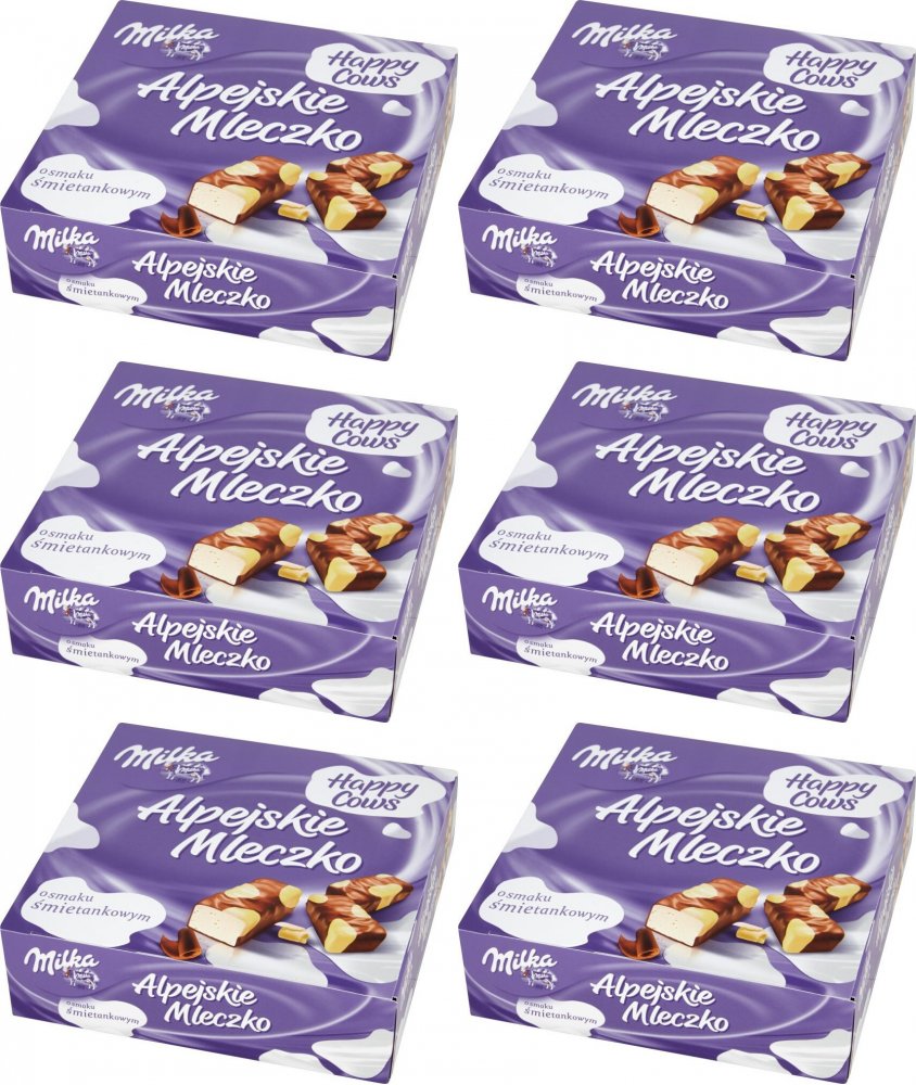 Milka Alpejskie Mleczko Happy Cows 350 g praliny czekoladki x6