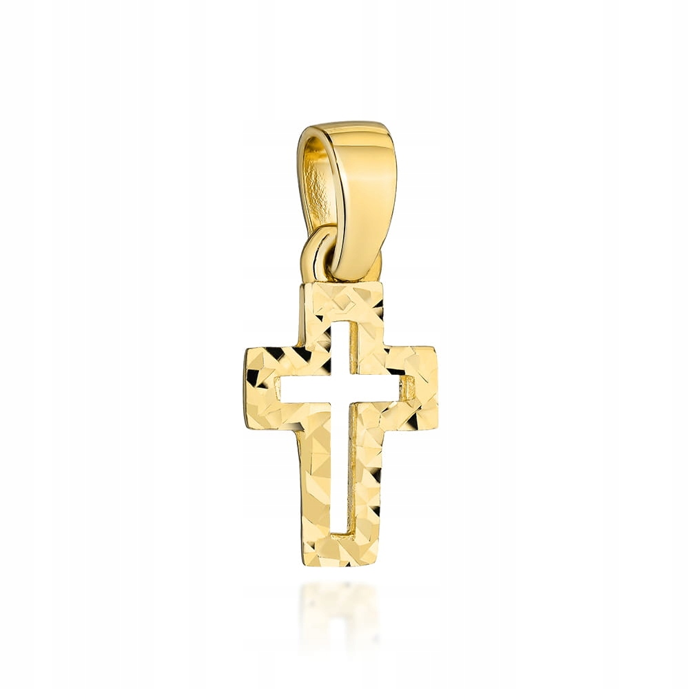 Zlatý křížek zdobený 585 14k 0.45g dárek ke křtinám/svatého přijímání/výročí
