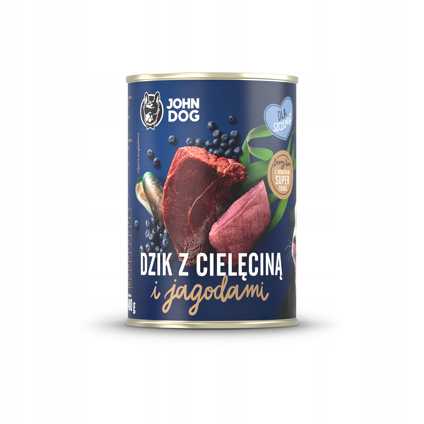 Levně John Dog štěně divoké telecí s borůvkami 400 g