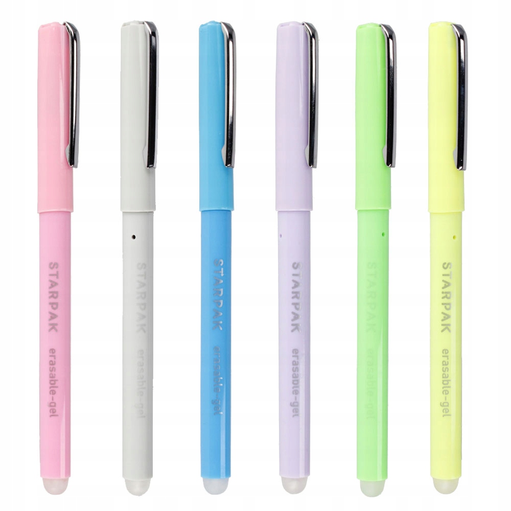 ZESTAW 6 SZT DŁUGOPIS NIEBIESKI ŚCIERALNY PASTEL