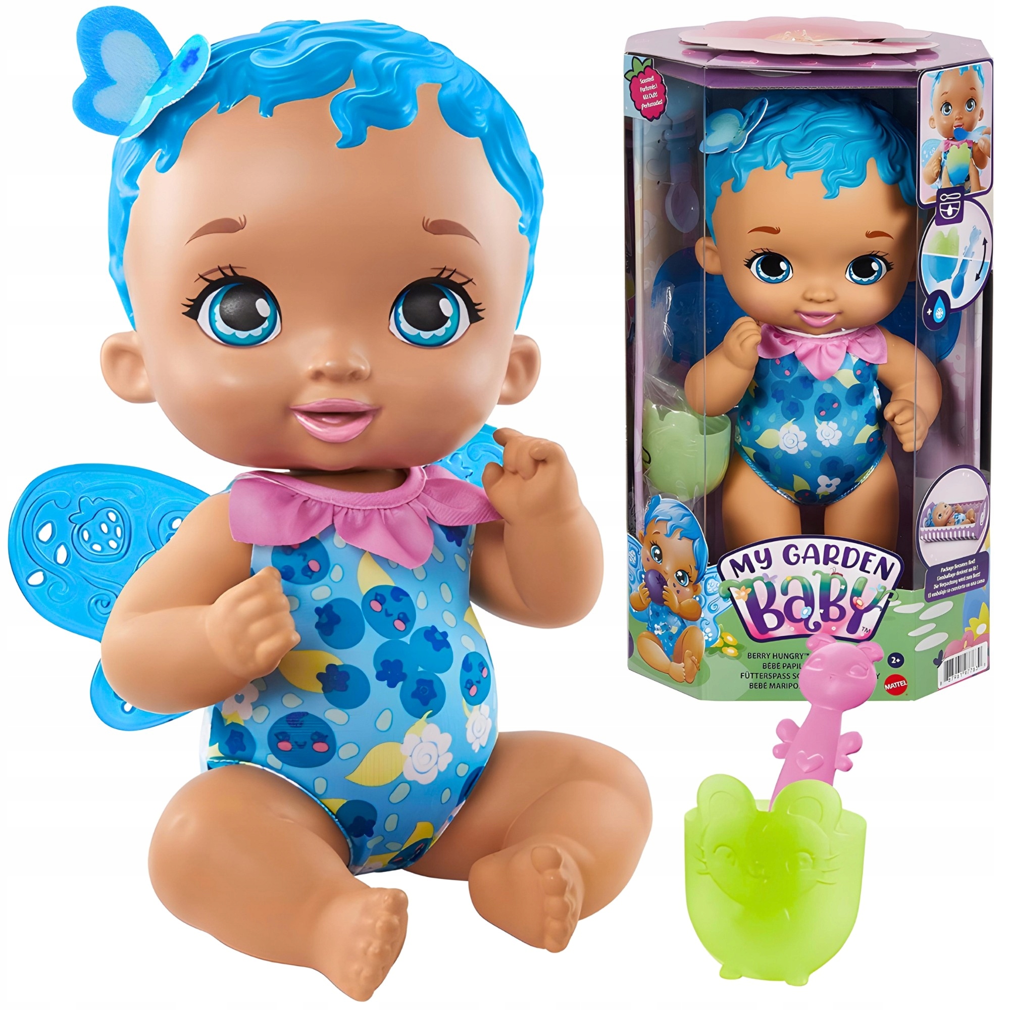 LALKA Motylek Głodomorek Jagódka Mattel My Garden Baby zabawa w Karmienie