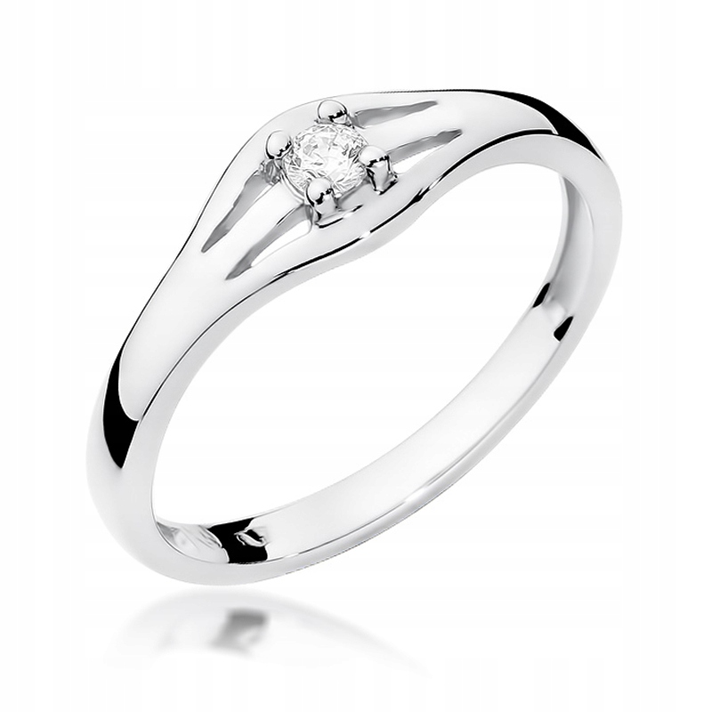 

Pierścionek Diament białe złoto Grawer Gratis 585