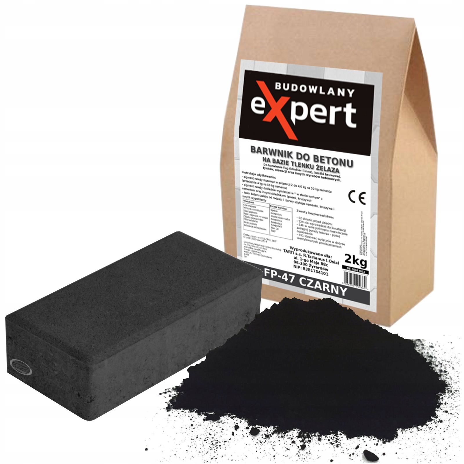 PIGMENT BARWNIK DO BETONU FP-47 CZARNY 2KG FARBA DO BETONU FARBUJĄCA