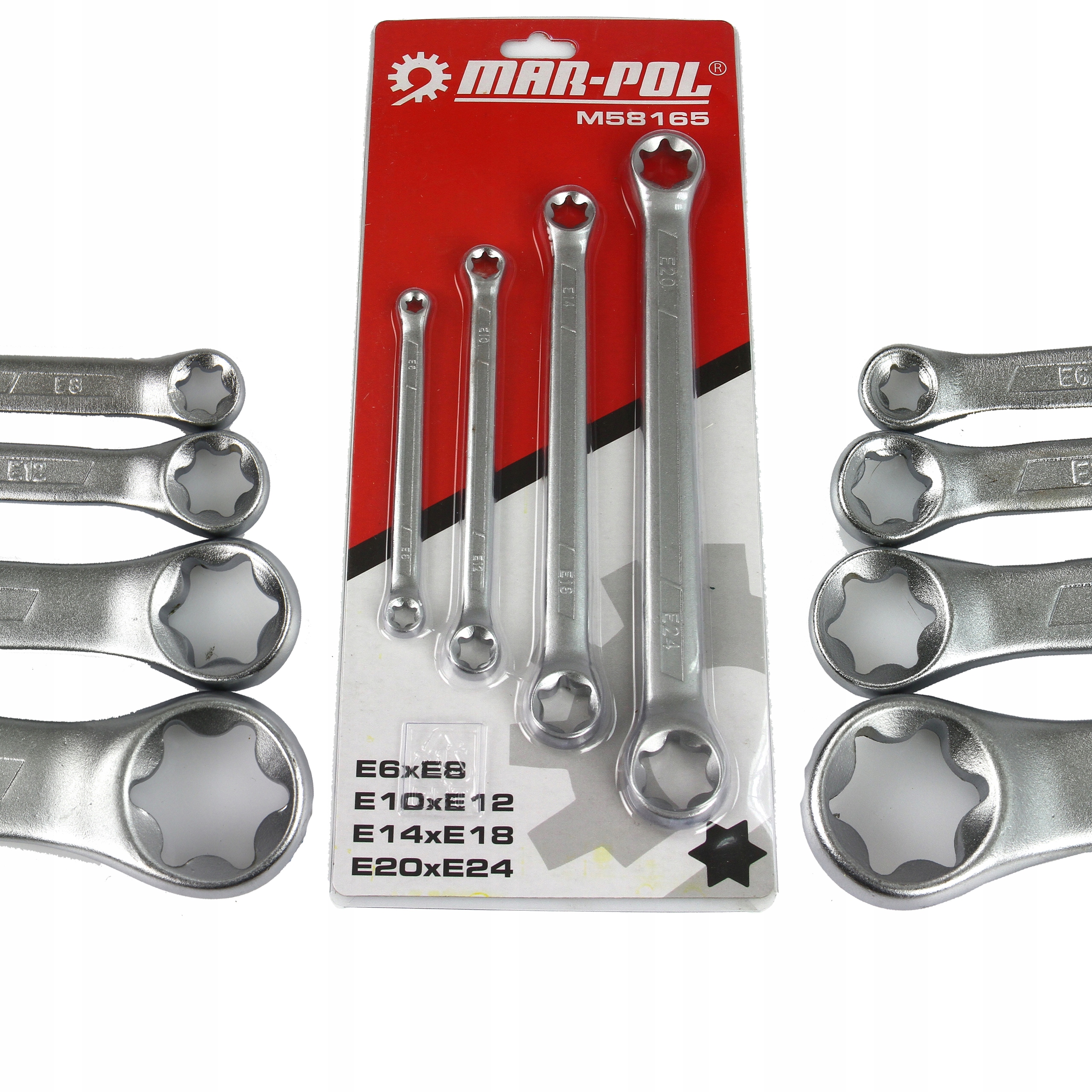 Klucz Klucze Oczkowe Torx 4SZT E6-E24