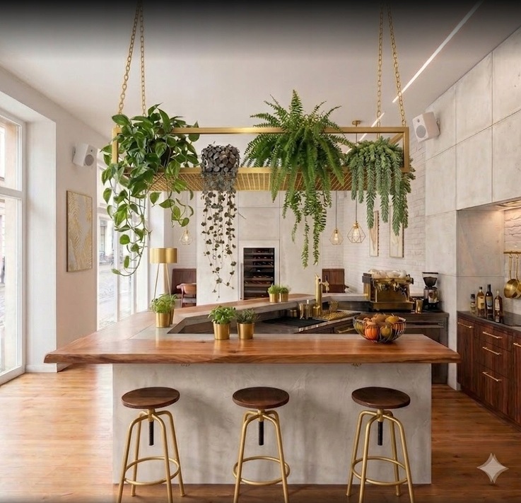 Moderný držiak na kvetináč/stropná polica Loft 60 cm