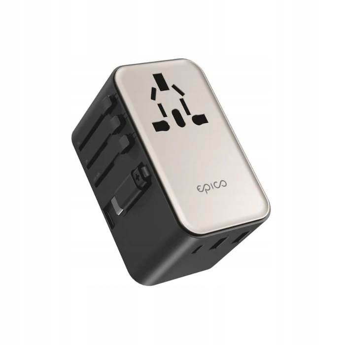 Univerzální cestovní adaptér Epico UltraBoost Universal GaN 70W titanový