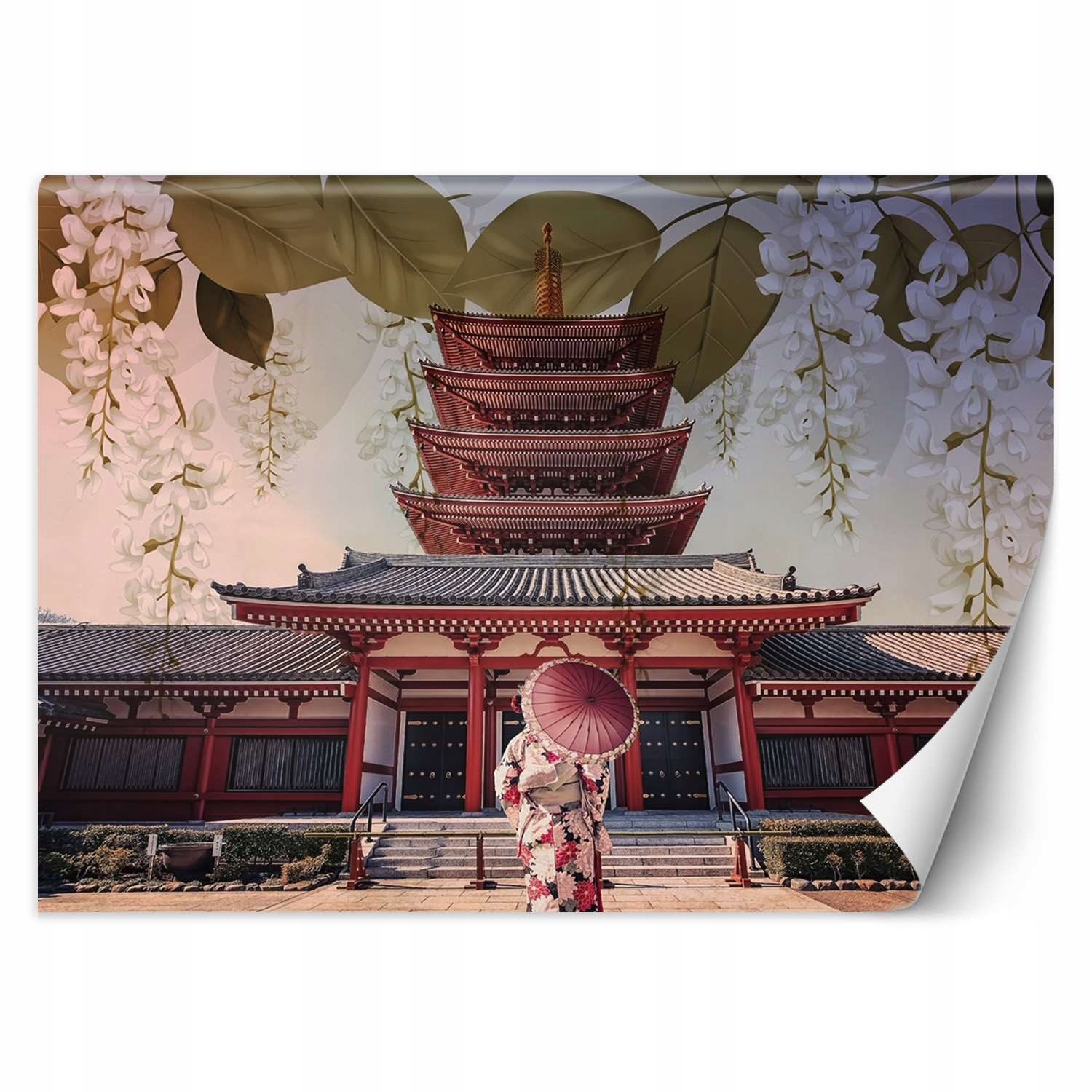 Fototapeta, Gejša a chrám Senso Ji v Tokiu 350x245