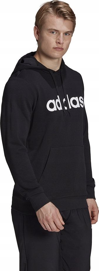 Pánská Mikina Adidas Essentials French Terry Linear Logo Hoodie Černá vel. M