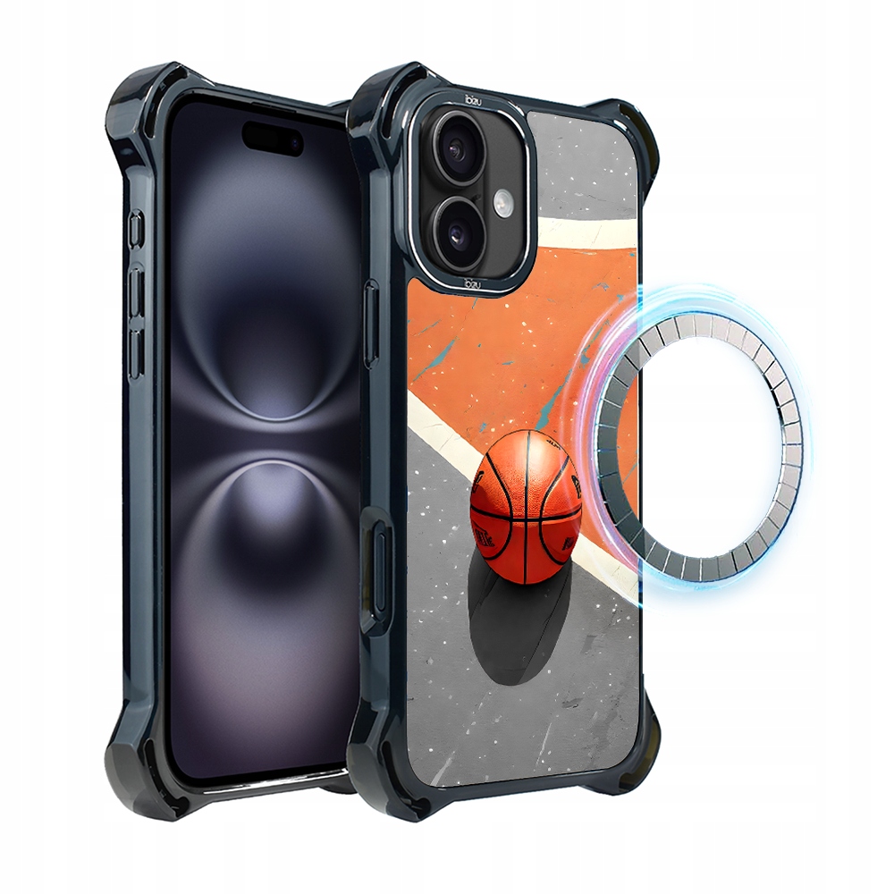 Pouzdro pro iPhone 16 Ibizu DropGuard Ultra s MagSafe, Basketbal