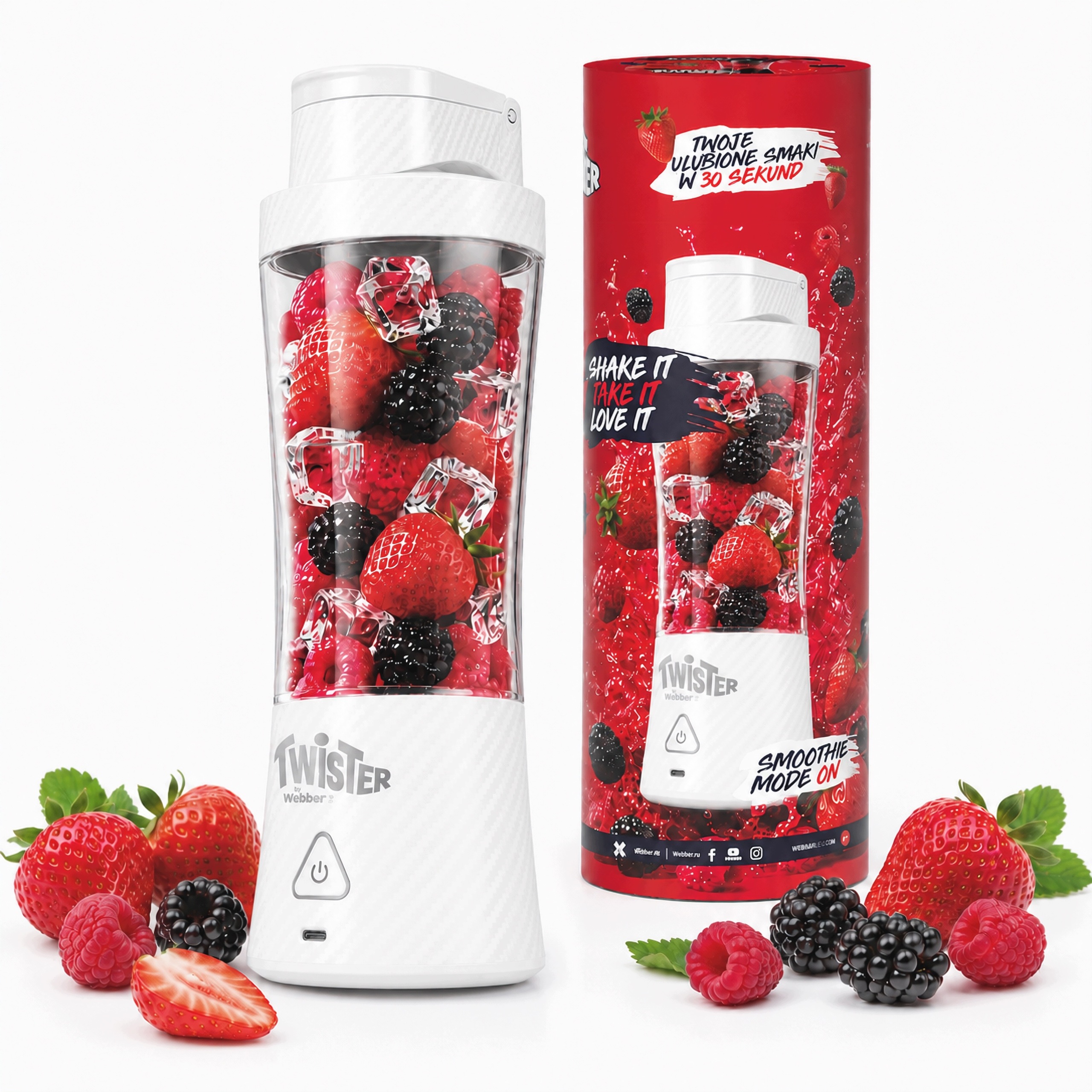 Osobní Bezdrátový Přenosný Mixér Webber Twister 370W 700ML Usb-c