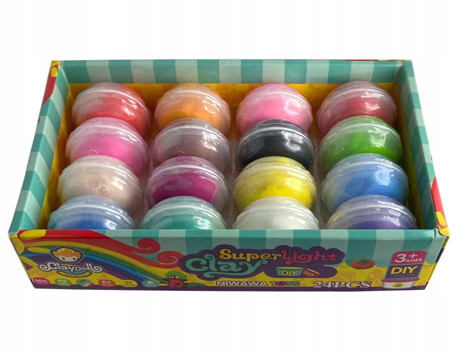 CLAYDOLL MAGICZNA PIANKOLINA MASA PLASTYCZNA MAKARONIKI x16 Marka inna