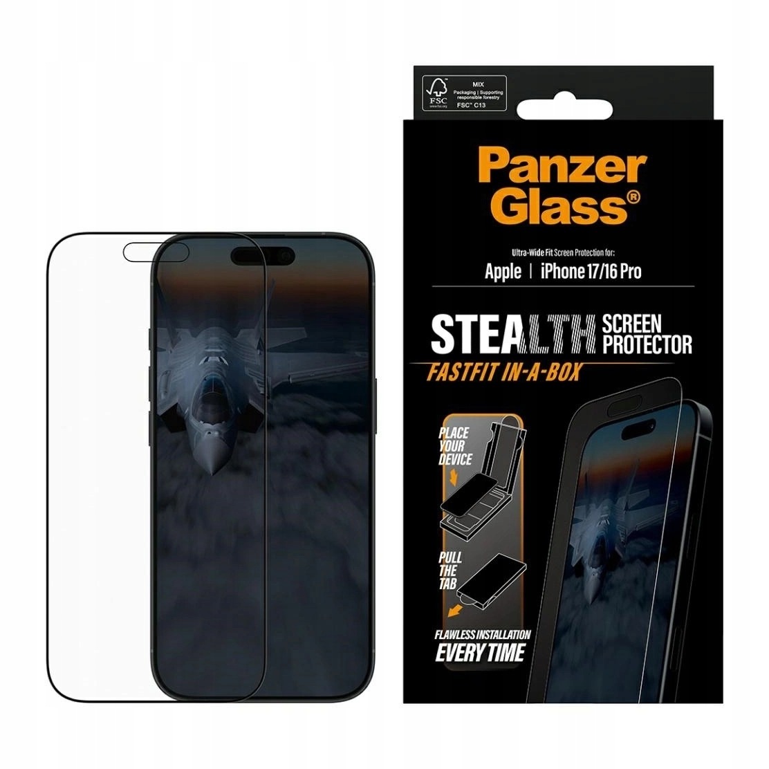 Tvrzené sklo pro iPhone 17 – PanzerGlass Stealth Ultra-Wide Fit