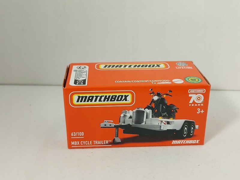 Matchbox 1:64 Power Grab Mbx Cycle Trailer white