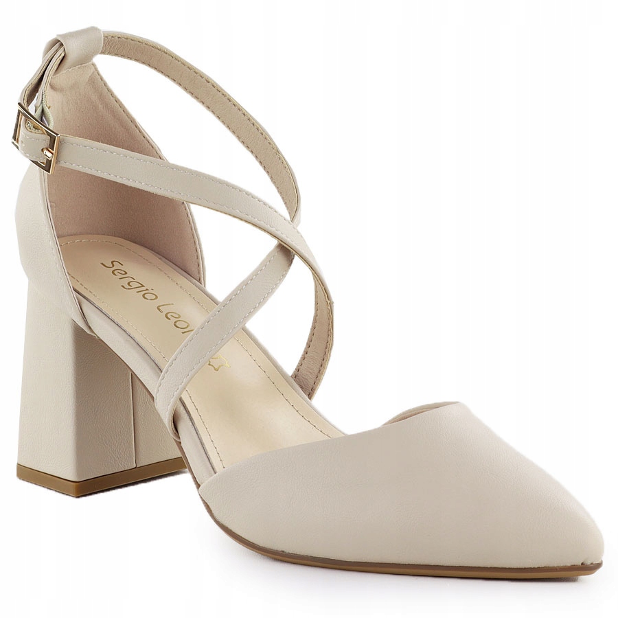 Béžové lodičky s pruhy Sergio Leone SK840 37