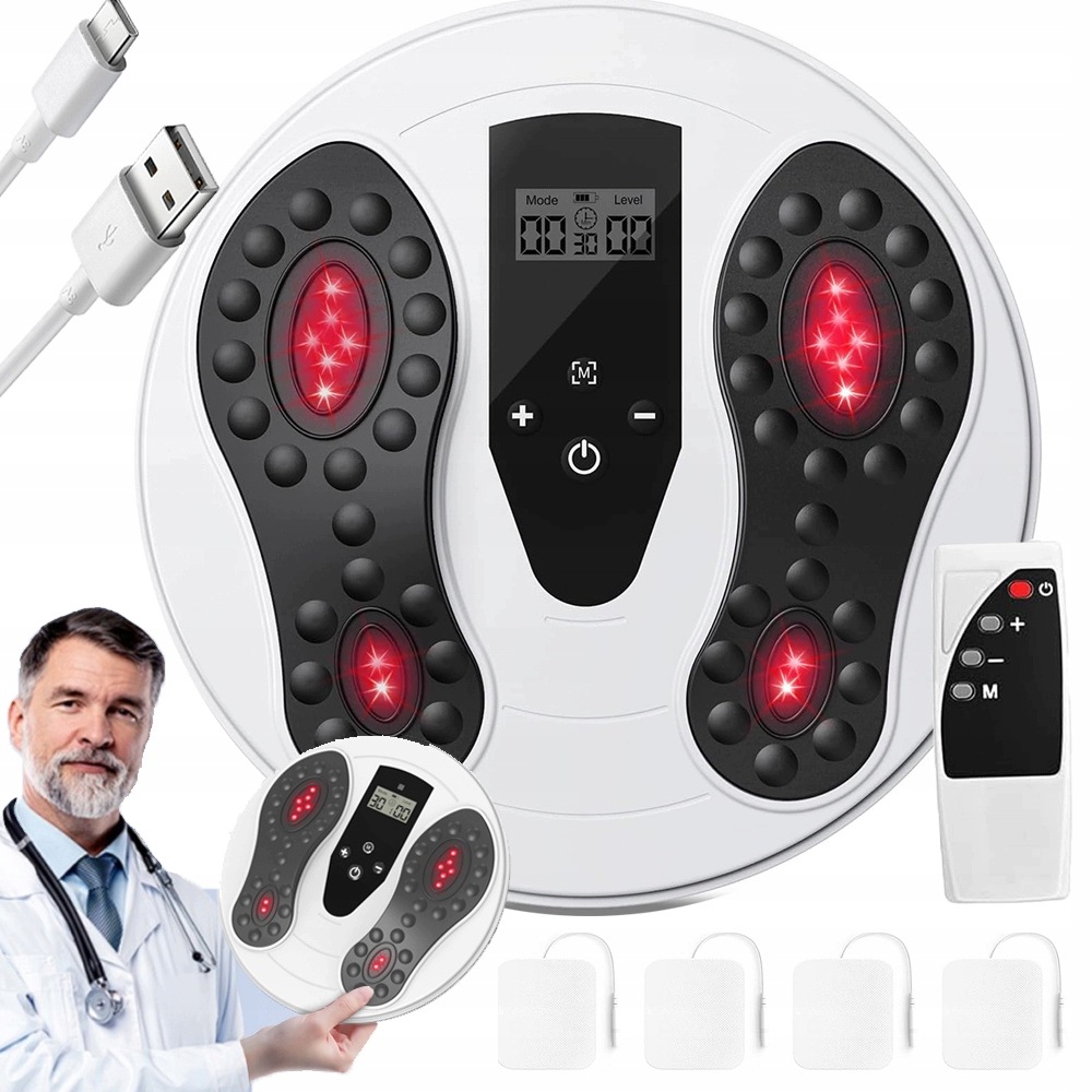 Elektryczny Stymulator Krążenia Masażer Stóp Tens Neuropatia Ems 10 Trybów