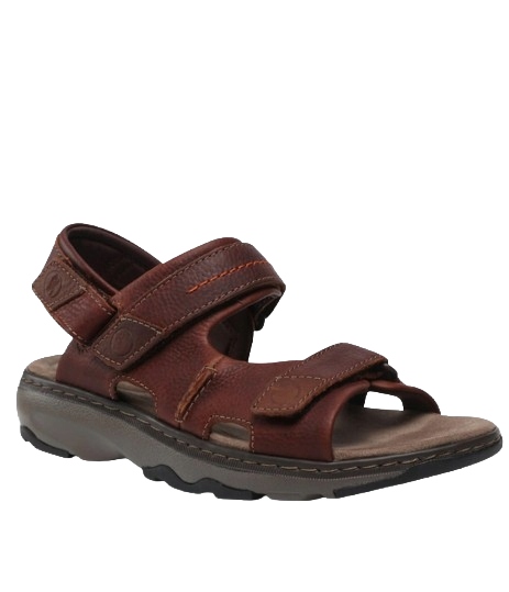 Clarks Pánské Hnědé Kožené Sandály Na Suchý Zip 42 3EA