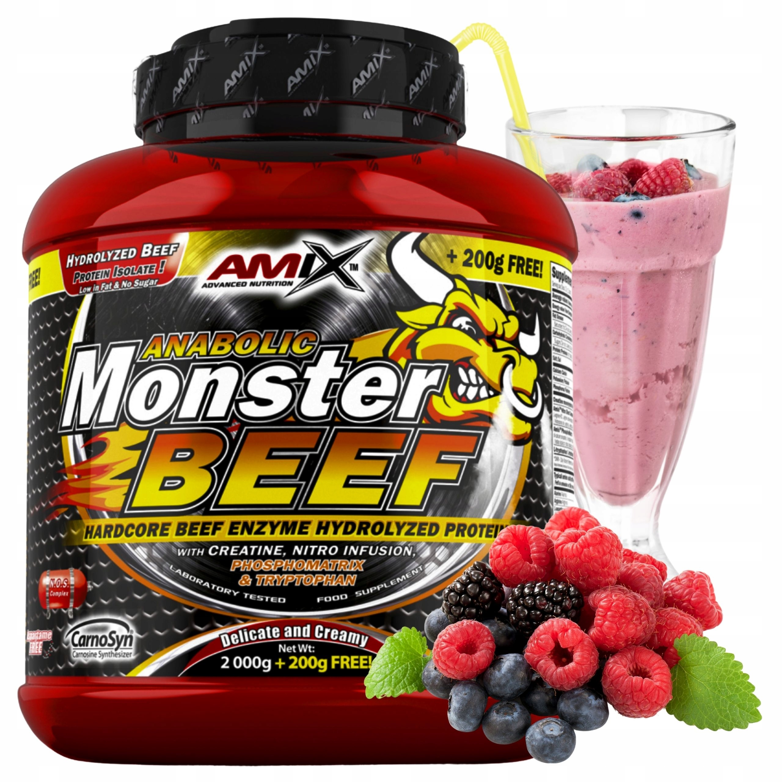 Amix Monster Beef Hydrolyzát hovězí Hydro Beef 2,2 kg ovoce