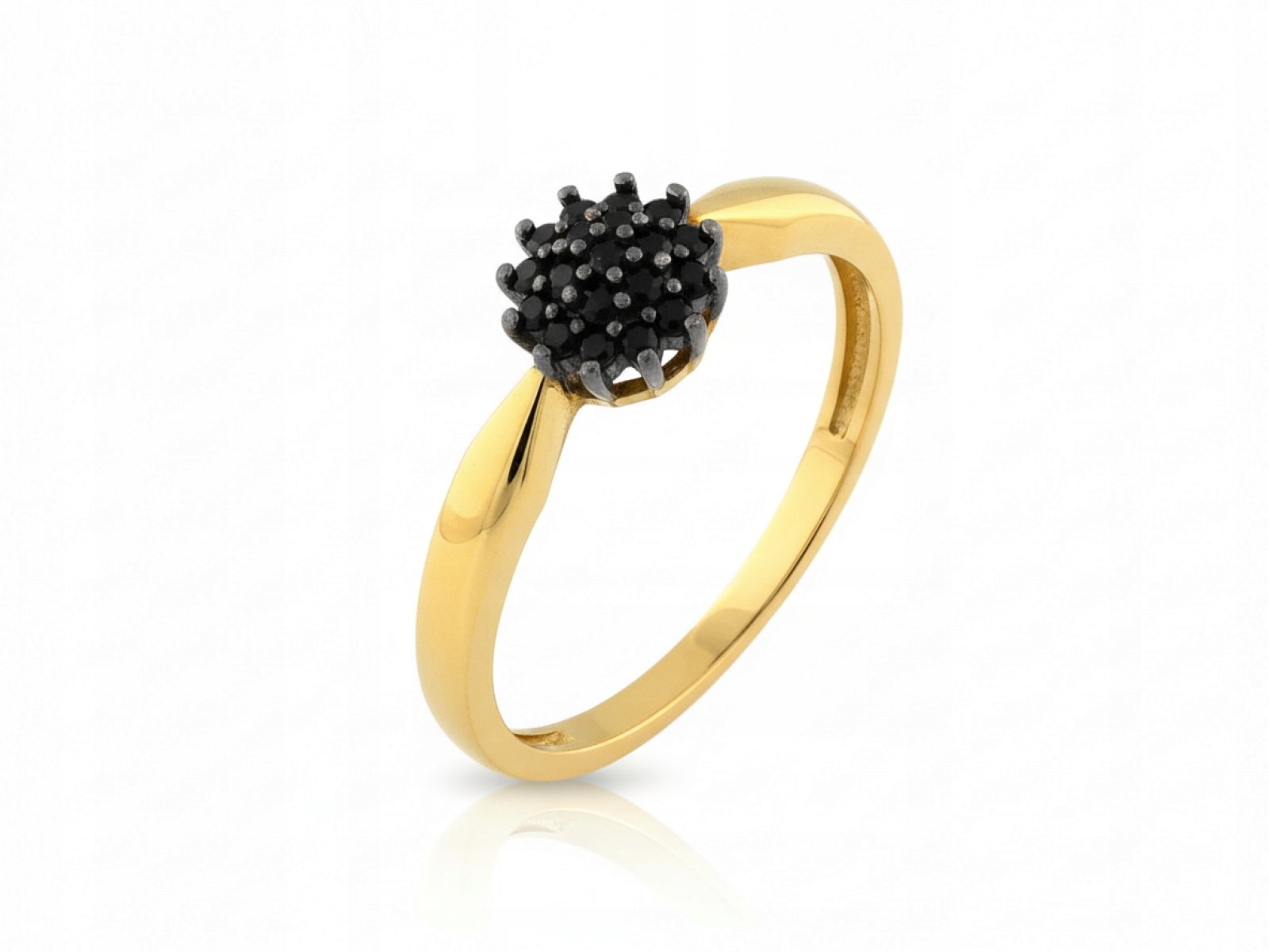 Zlatý prstýnek 585 Markiza s černými Zirkony 18r jako dárek 2.33 g