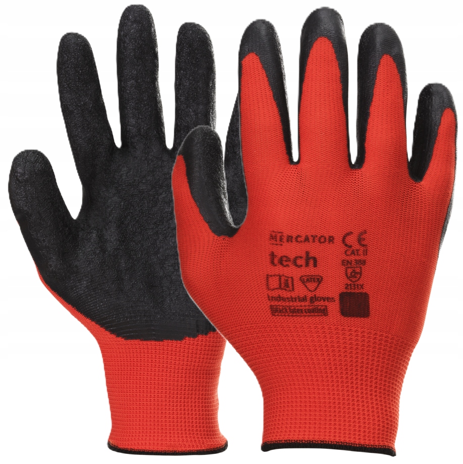 Rękawice robocze Mercator tech RED & BLACK 12 par