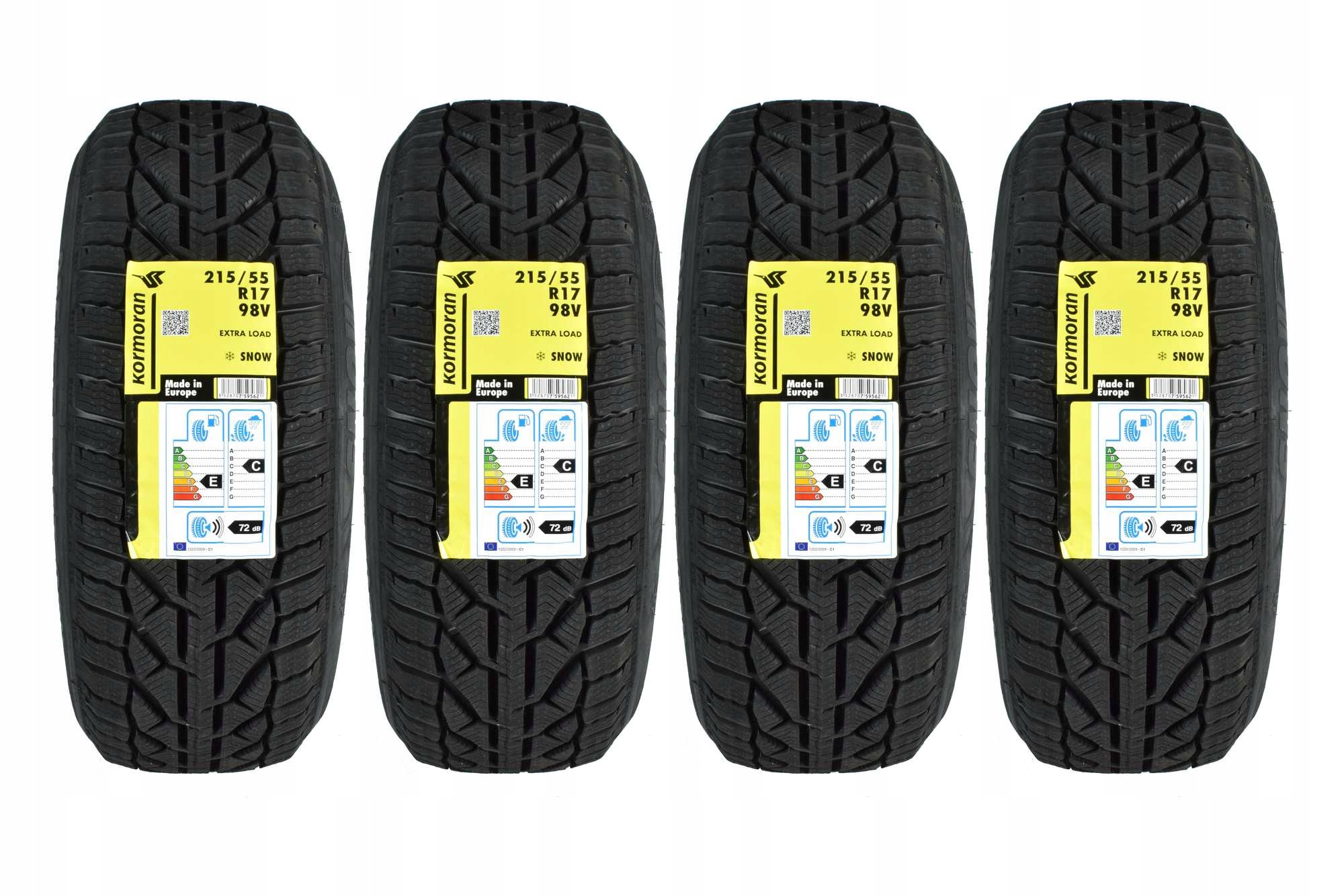 4 opony zimowe 215/55R17 Kormoran Snow 2026