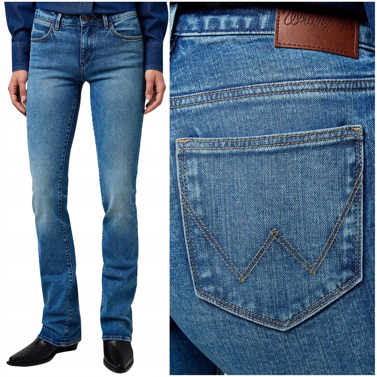 Wrangler Bootcut Rustler Wash rozšířené dámské džínové kalhoty W30 L32