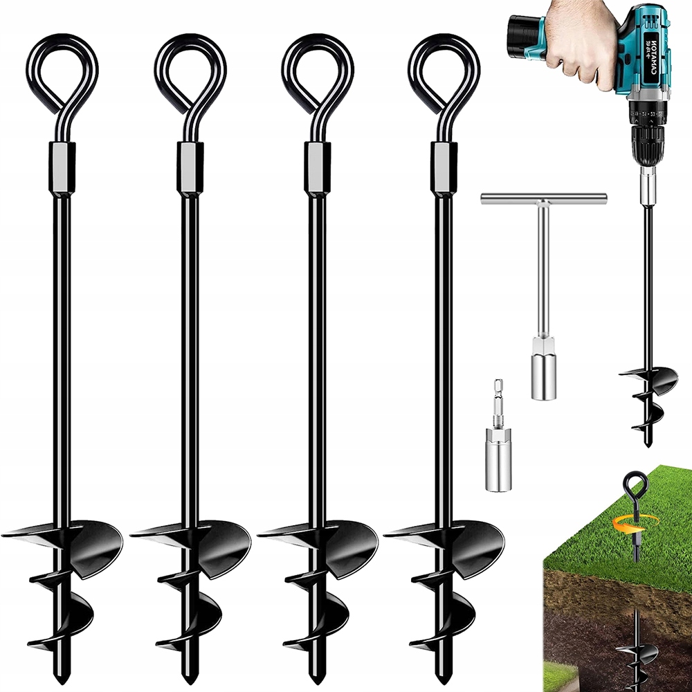Sada 4 Zemních Kotev Pro Houpačky Zemní Kotva Pro Šroubování Trampolíny