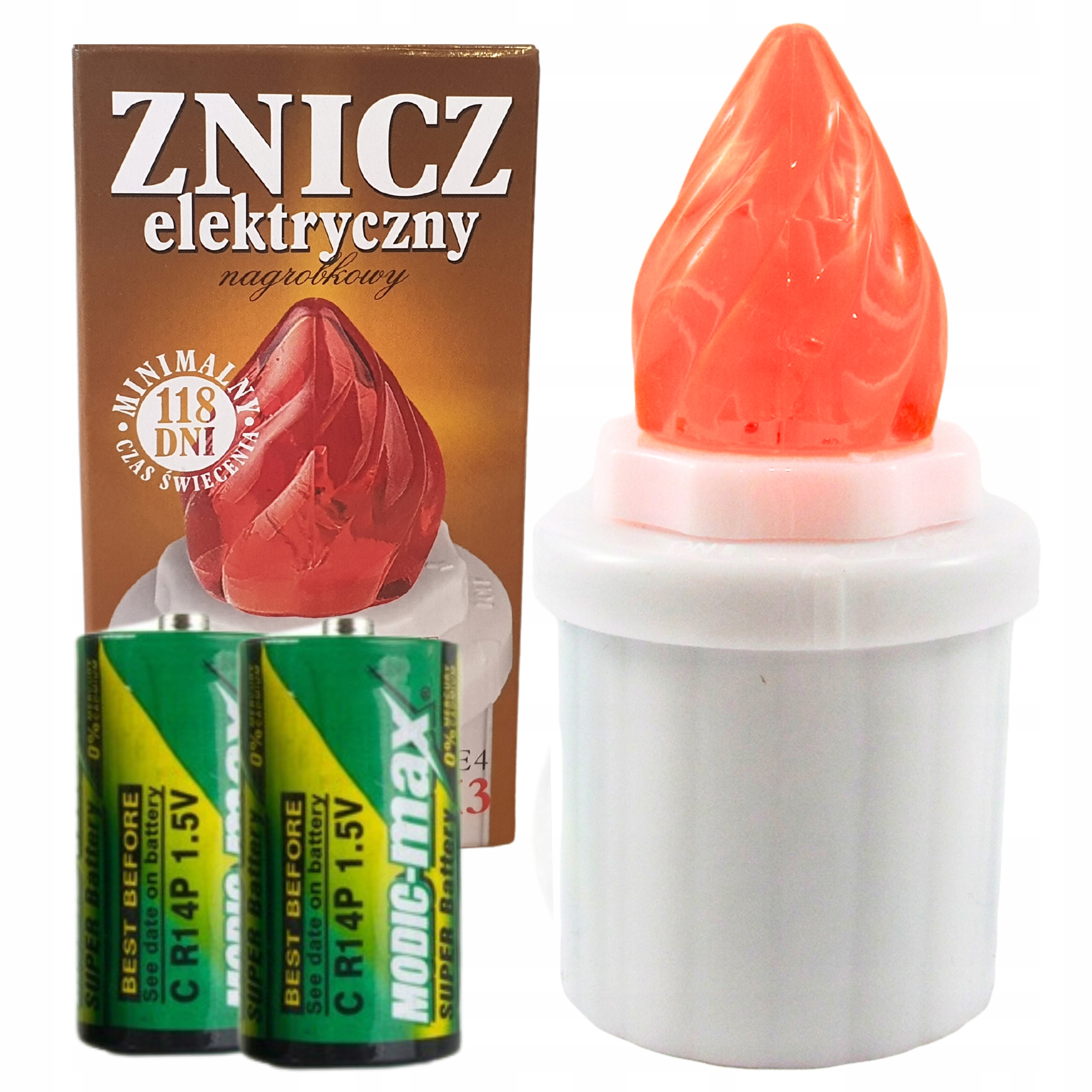 

Wkład Led do zniczy Pomarańcz na baterie 118 dni