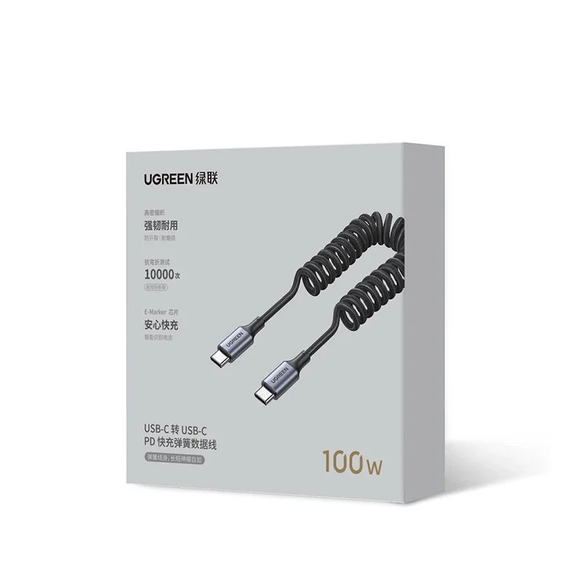 Kabel Usb-c Na Usb-c Spirálový 100 W Pd Qc Led Carplay